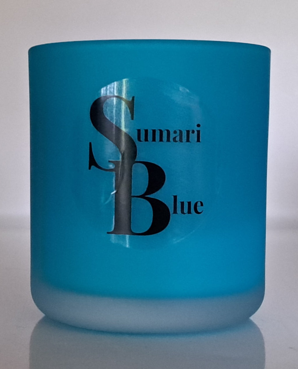 Large Frosted Candles 300gm - Aqua