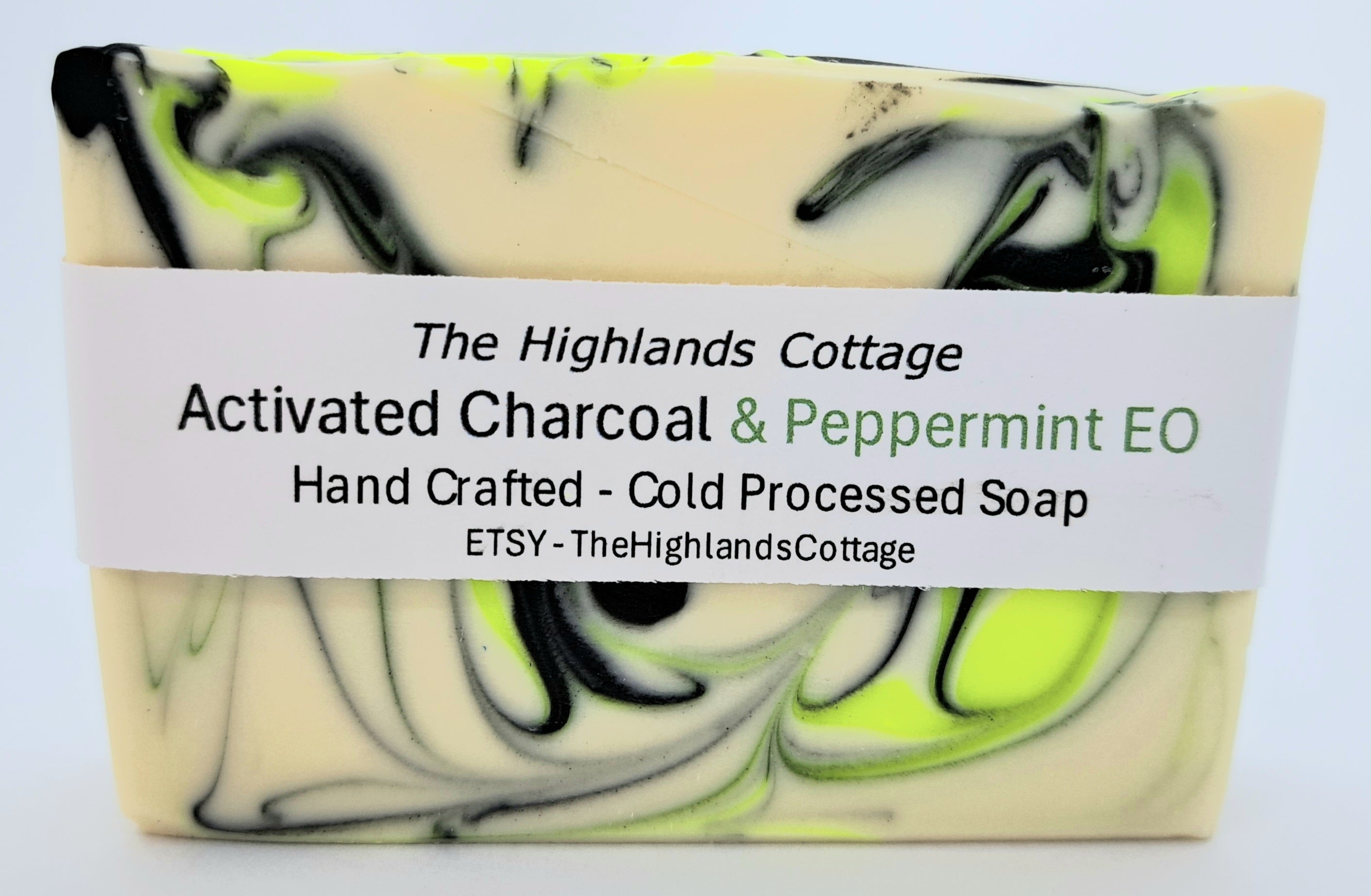 ACTIVATED CHARCOAL & PEPPERMINT EO - Hand-made Cold-process Soap