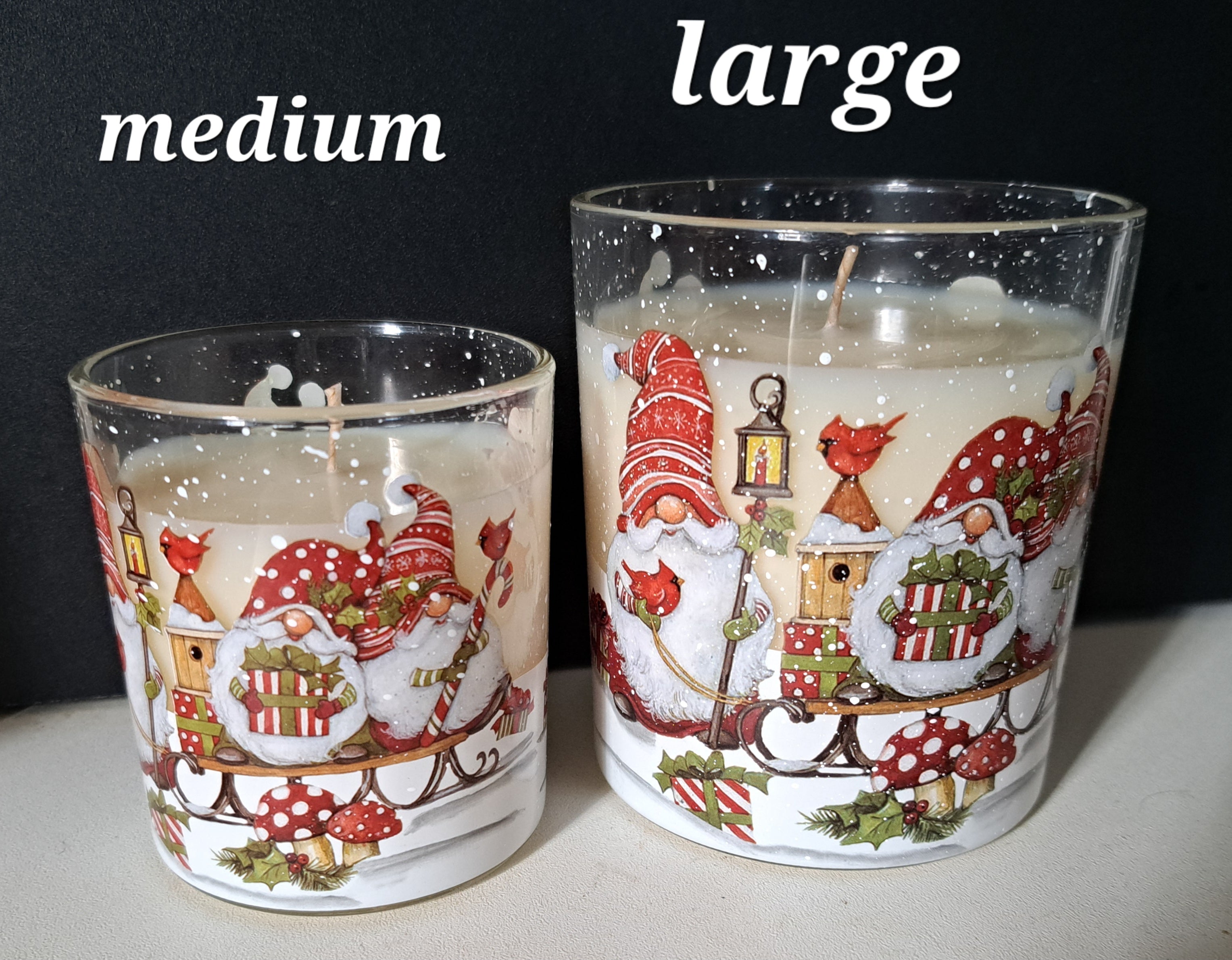 MEDIUM VOTIVE 120gm - Gnomey Christmas