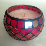 SMALL Mosaic Soy Candle - Red