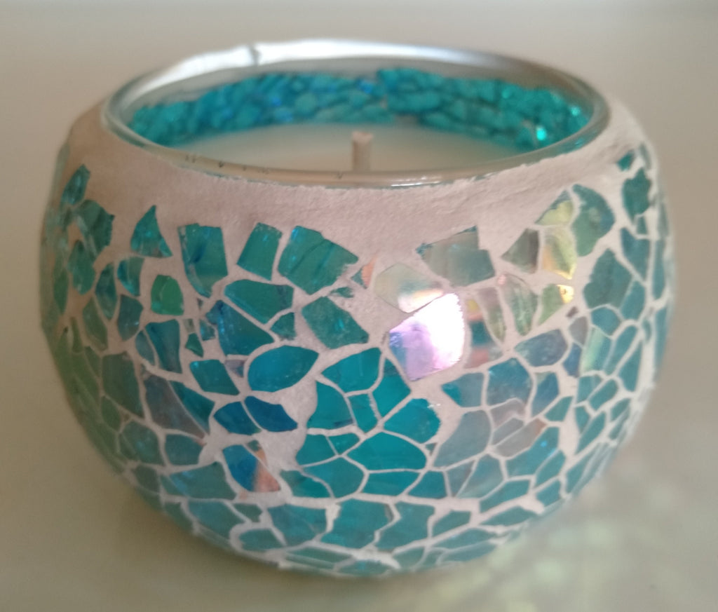 SMALL Mosaic Soy Candle - Azure