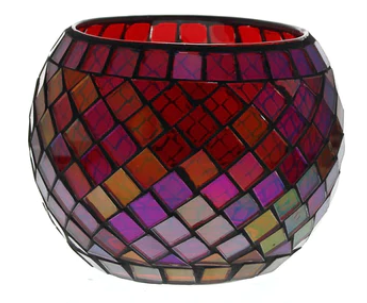 LARGE Mosaic Soy Candle - Red