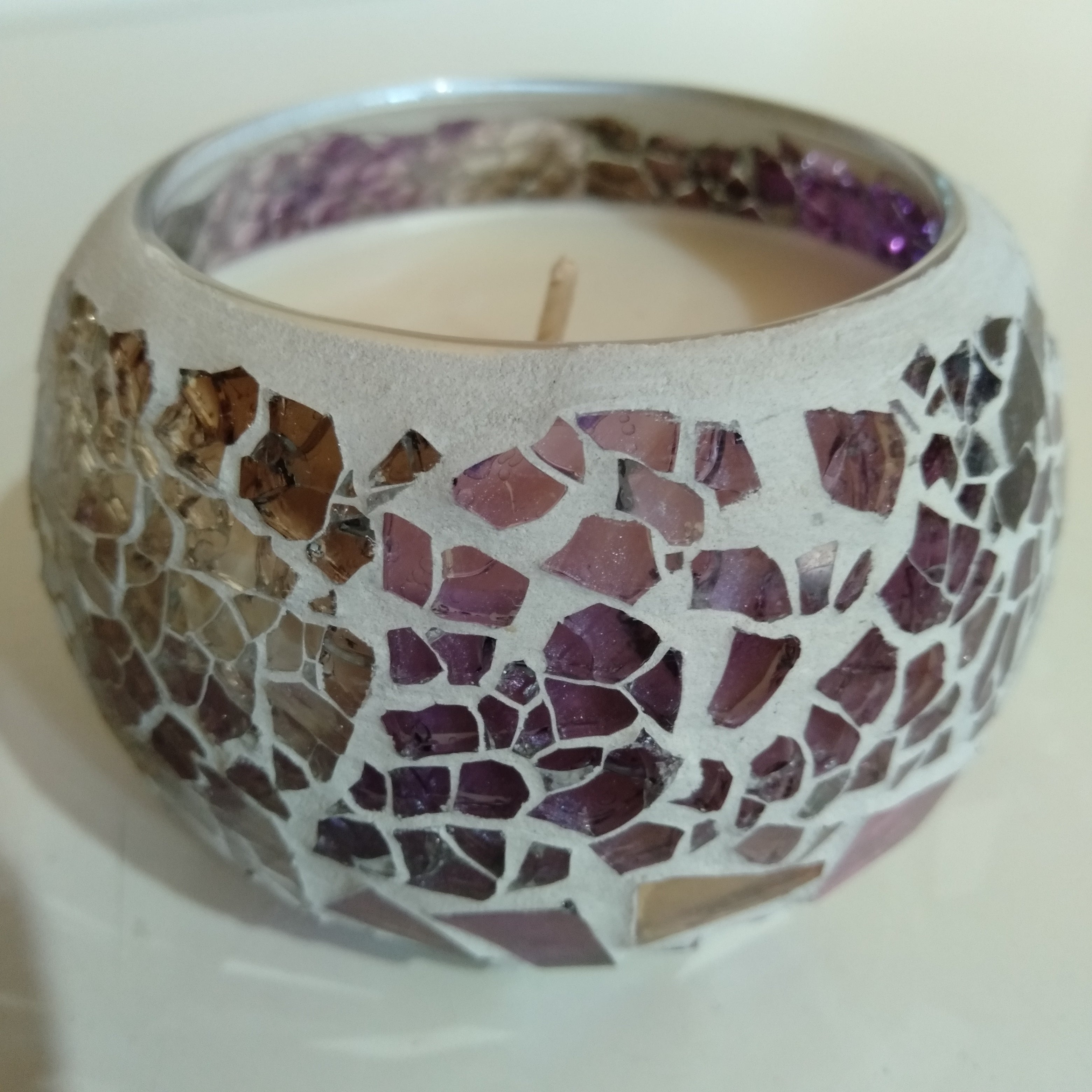 SMALL Mosaic Soy Candle - Purple